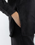 Aura Linen Shirt & Trousers | Noir