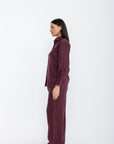 Aura Linen Shirt & Trousers | Burgundy