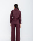 Aura Linen Shirt & Trousers | Burgundy