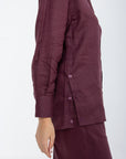 Aura Linen Shirt & Trousers | Burgundy