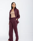 Aura Linen Shirt & Trousers | Burgundy