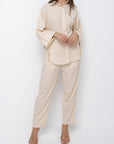 Leilani Blouse & Trousers Set | Light Beige