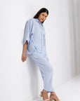 Leilani Blouse & Trousers Set | Light Blue