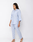 Leilani Blouse & Trousers Set | Light Blue