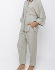 Leilani Blouse & Trousers Set | Light Grey