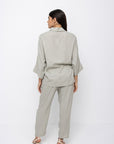 Leilani Blouse & Trousers Set | Light Grey