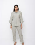 Leilani Blouse & Trousers Set | Light Grey