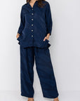 Isla Blouse & Trousers Set | Navy