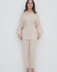 Leilani Blouse & Trousers Set | Light Beige