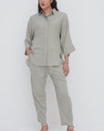 Leilani Blouse & Trousers Set | Light Grey